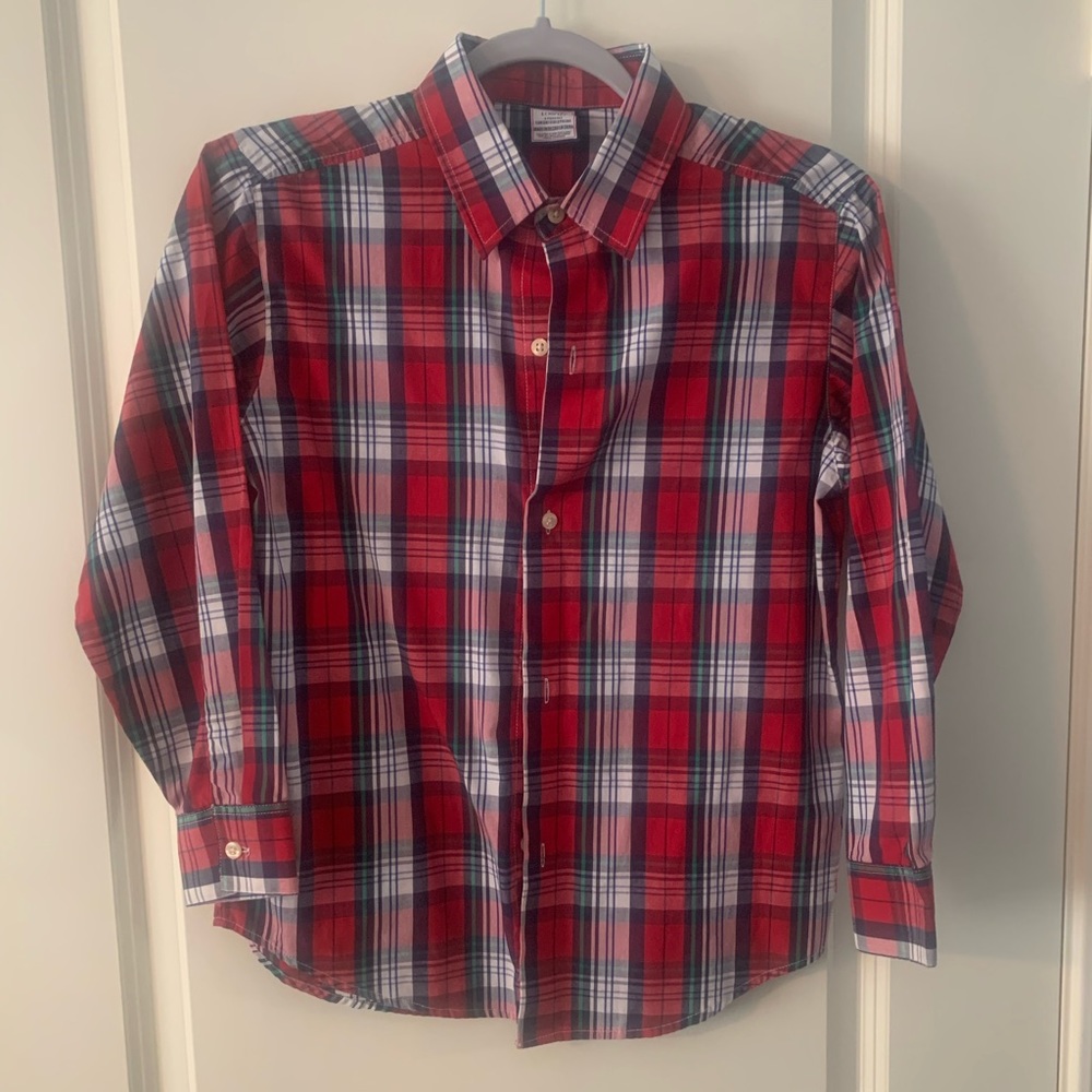 EUC Izod Christmas plaid shirt sz 10/12